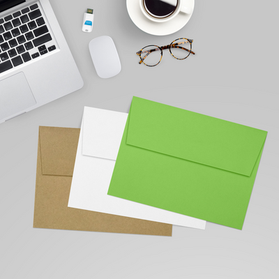Lime Green 32lb A7 Invitation Envelopes (5 1/4 x 7 1/4) with Peel & Seal