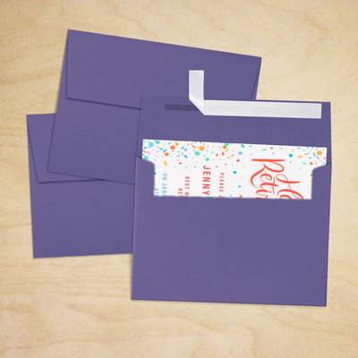 Wisteria Purple 32lb A7 Invitation Envelopes (5 1/4 x 7 1/4) with Peel & Seal