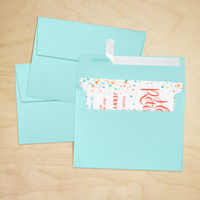 Seafoam Aqua Blue 32lb A7 Invitation Envelopes (5 1/4 x 7 1/4) with Peel & Seal
