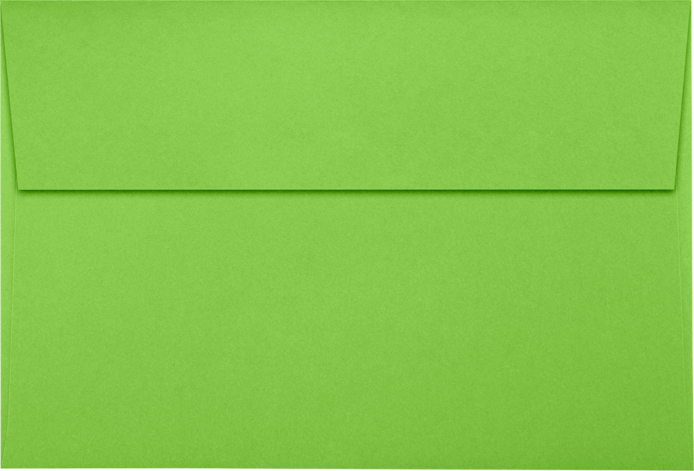Lime Green 32lb A8 Invitation Envelopes (5 1/2 x 8 1/8) with Peel & Seal