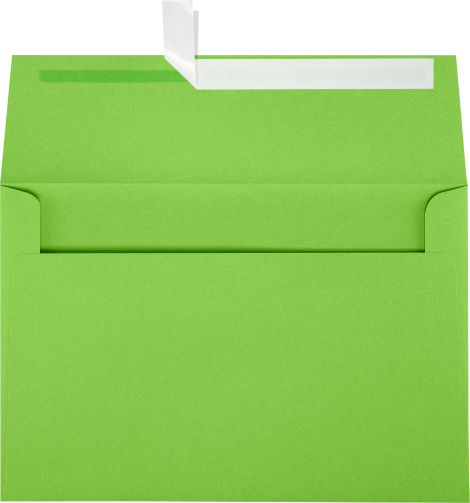 Lime Green 32lb A8 Invitation Envelopes (5 1/2 x 8 1/8) with Peel & Seal