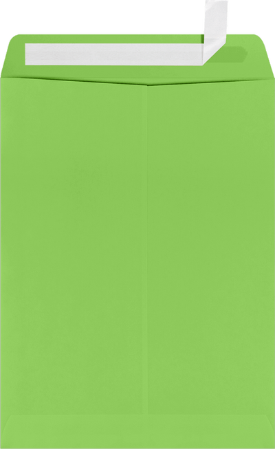 Lime Green 32lb 9 x 12 Open End Envelopes with Peel & Seal