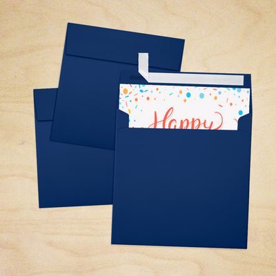 Navy Blue 32lb 5 x 5 Square Envelopes with Peel & Seal