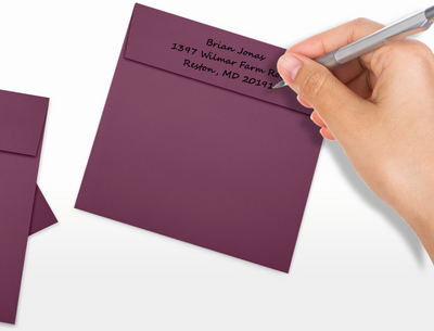 Vintage Plum Purple 32lb 5 x 5 Square Envelopes with Peel & Seal