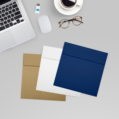 Navy Blue 32lb 5 1/4 x 5 1/4 Square Envelopes with Peel & Seal