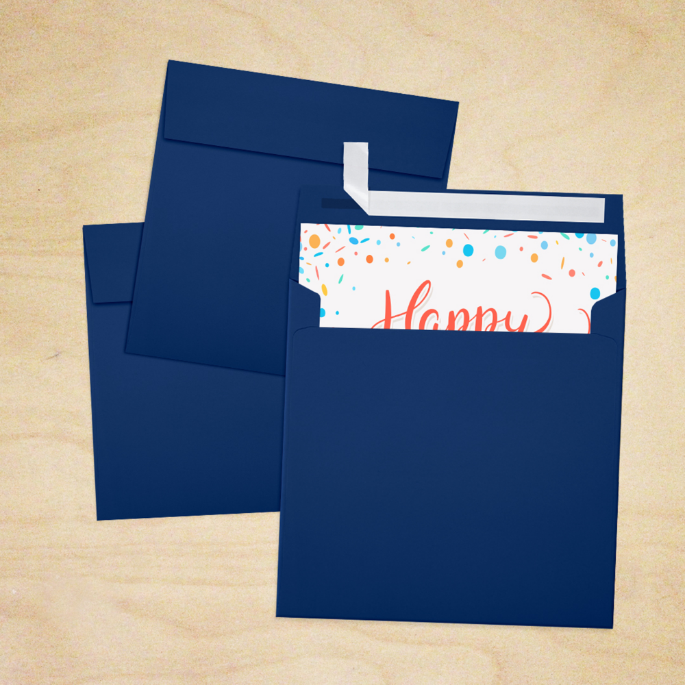 Navy Blue 32lb 5 1/4 x 5 1/4 Square Envelopes with Peel & Seal