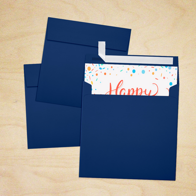 Navy Blue 32lb 5 3/4 x 5 3/4 Square Envelopes with Peel & Seal