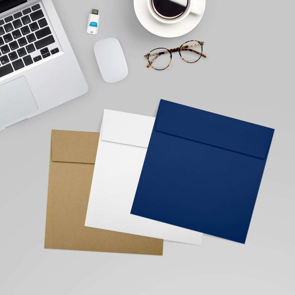 Navy Blue 32lb 6 x 6 Square Envelopes with Peel & Seal