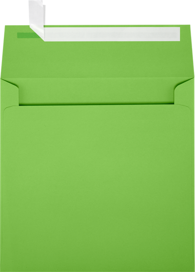 Lime Green 32lb 7 x 7 Square Envelopes with Peel & Seal