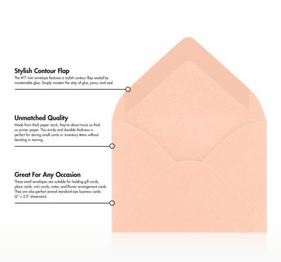 Blush Pink 32lb #17 Mini Envelopes (2 11/16 x 3 11/16)