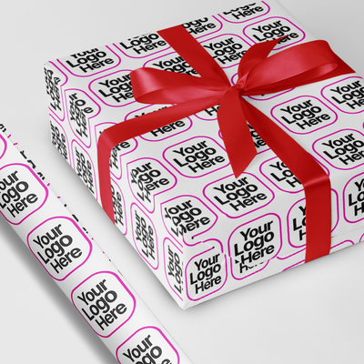 Custom Print Wrapping Paper 29 1/4" x 17 3/4' (43 Sq Ft) White Matte
