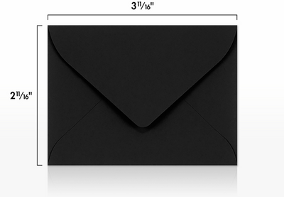 Smooth Midnight Black 32lb #17 Mini Envelopes (2 11/16 x 3 11/16)