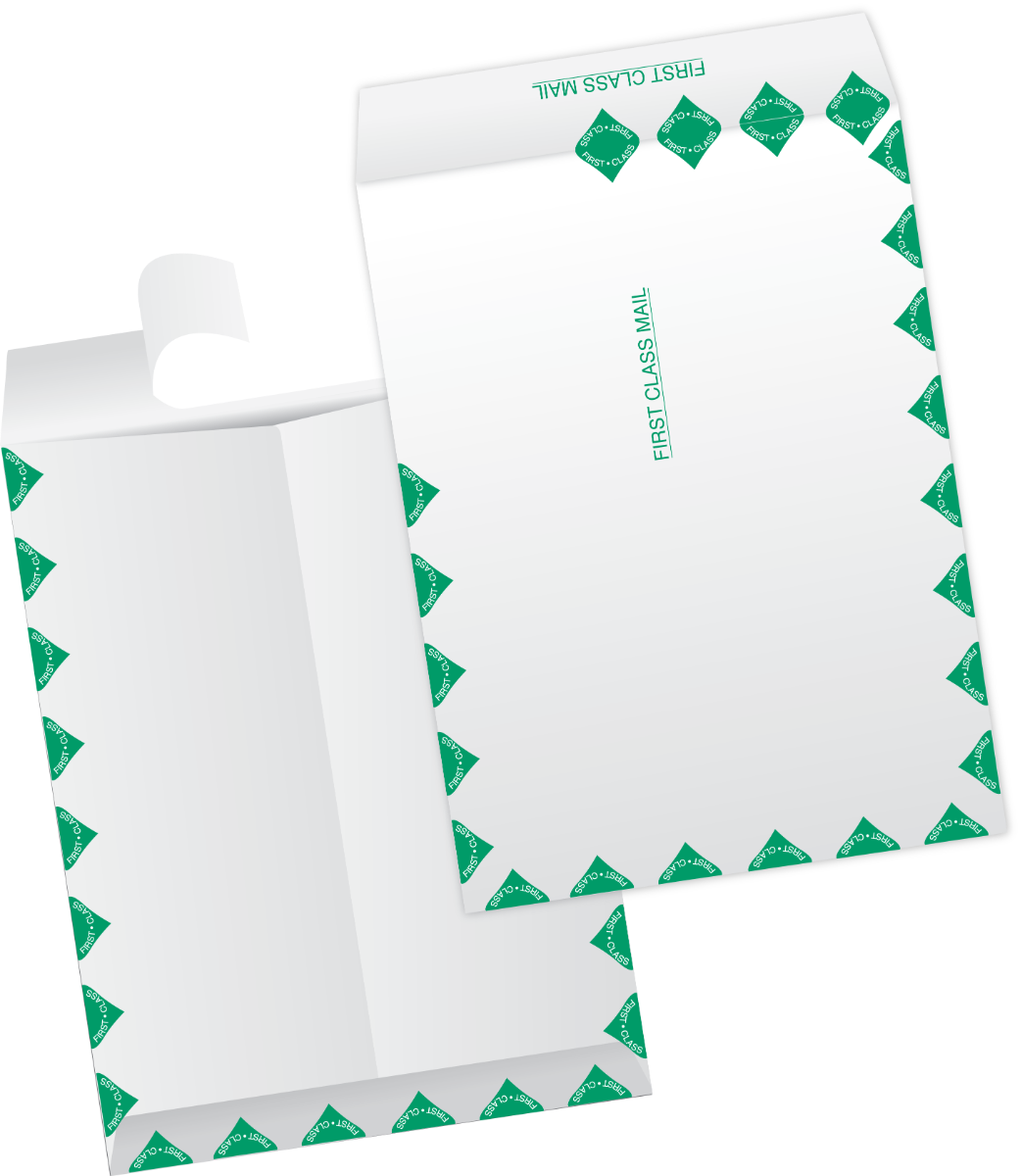 12 x 15 1/2 Open End First Class Envelopes with Peel and Seal - White Tyvek® 14lb