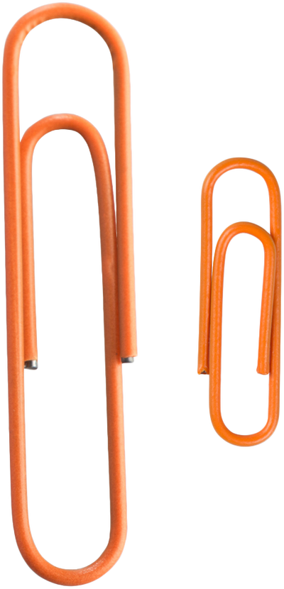 Orange Standard & Jumbo Paper Clips Assortment Pack - 1 Pack Each (175 Clips Total)