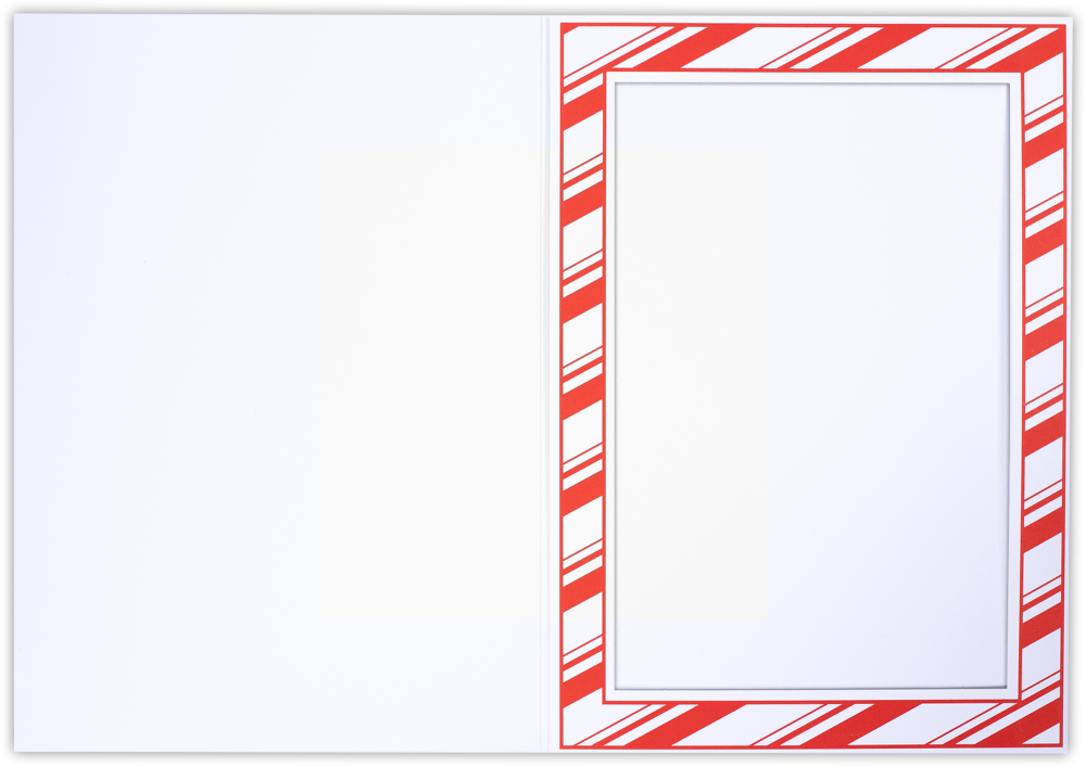 White Gloss Candy Cane Stripe 5 x 7 Portrait Photo Holder