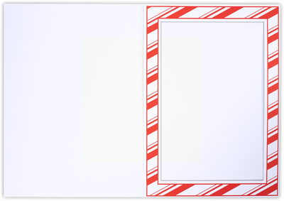White Gloss Candy Cane Stripe 5 x 7 Portrait Photo Holder