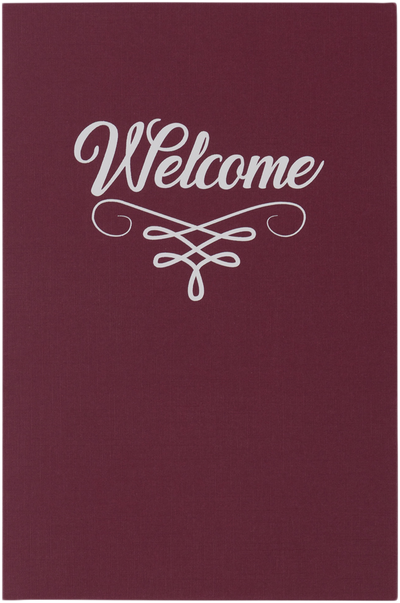 Burgundy Linen with Silver Foil 6 x 9 Welcome Folders
