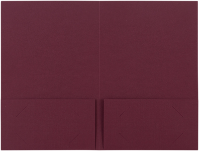 Burgundy Linen with Silver Foil 6 x 9 Welcome Folders