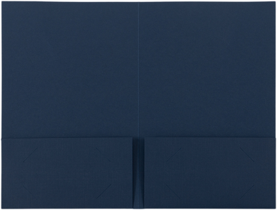 Nautical Navy Blue Linen with Gold Foil 6 x 9 Welcome Folders