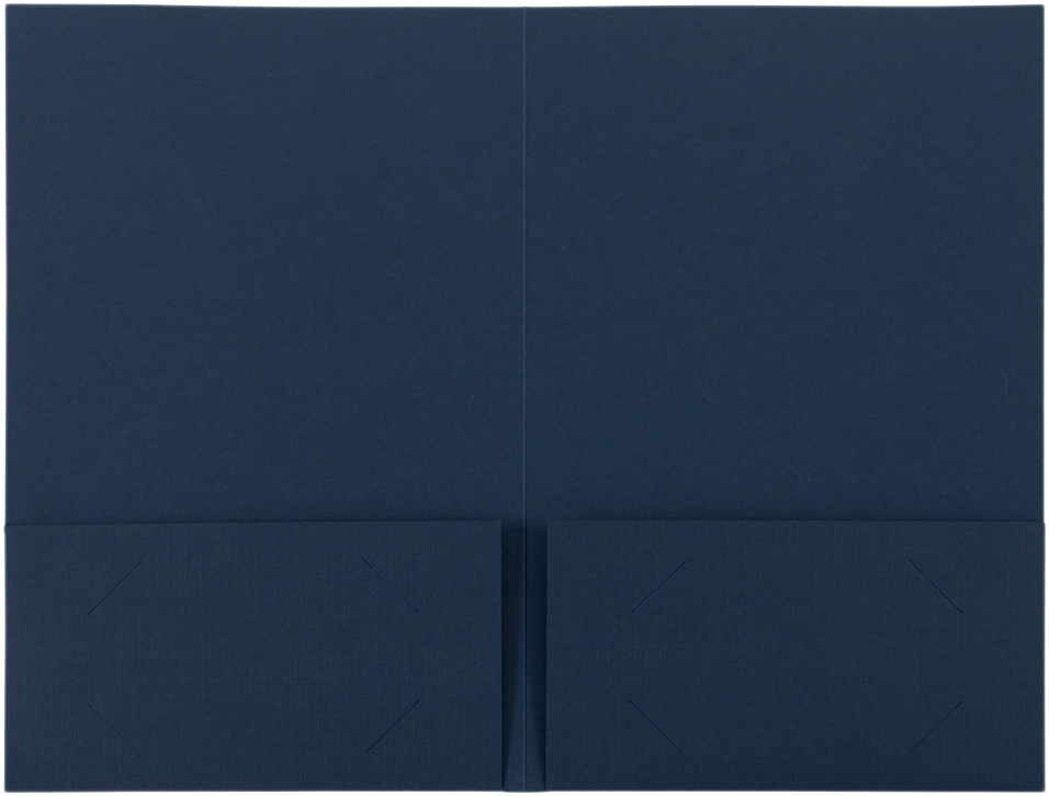 Nautical Navy Blue Linen with Gold Foil 6 x 9 Welcome Folders