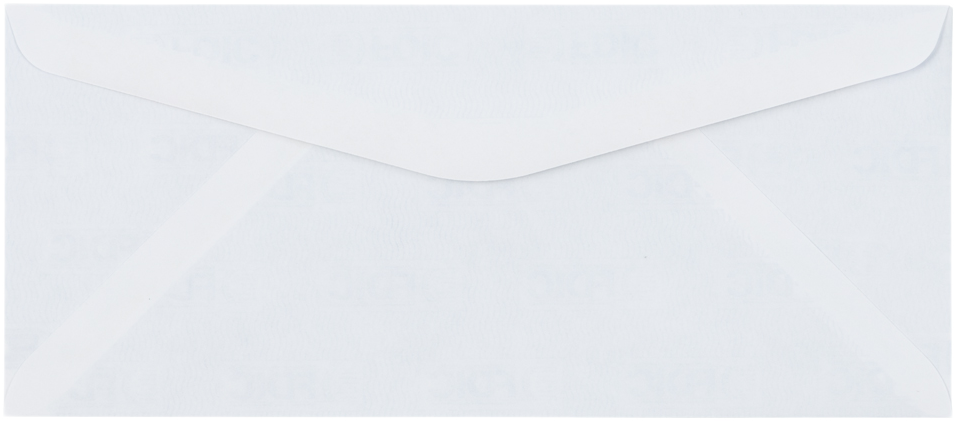 White with FDIC Security Tint 24lb #10 Regular Envelopes (4 1/8 x 9 1/2)