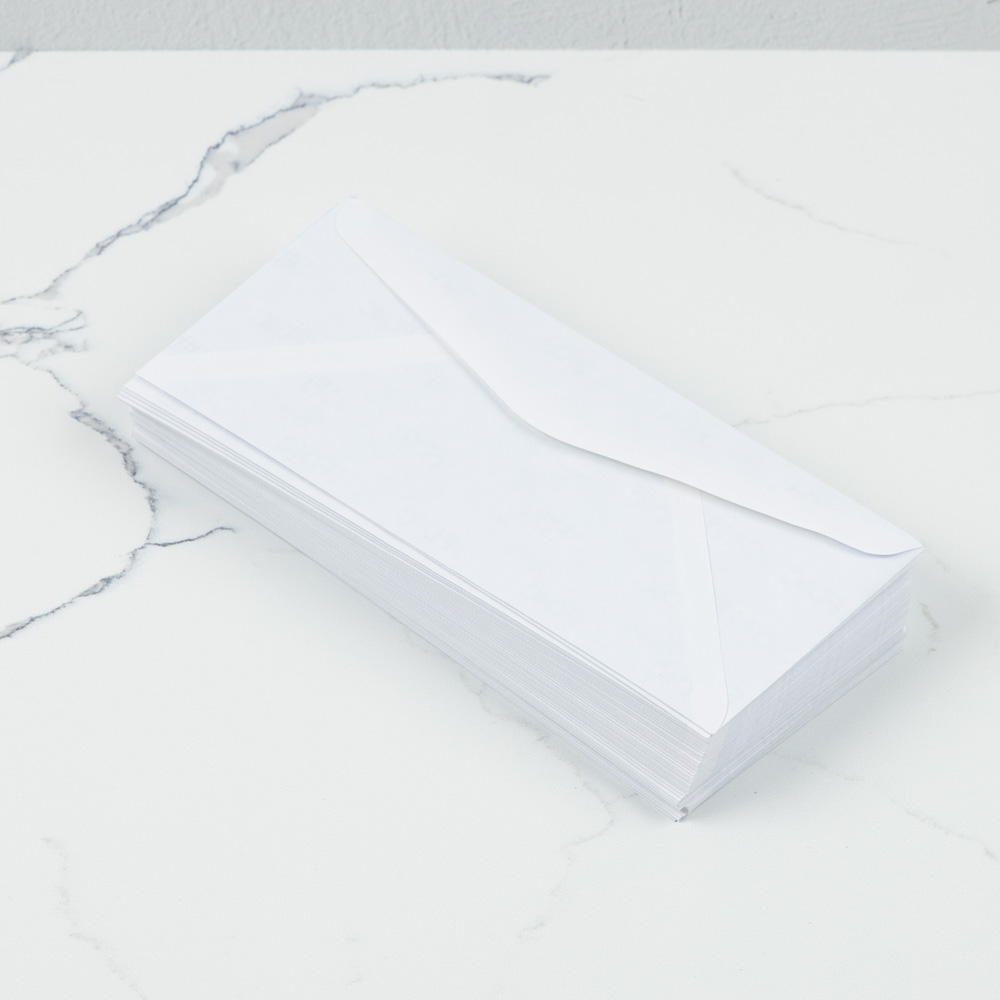 White with FDIC Security Tint 24lb #10 Regular Envelopes (4 1/8 x 9 1/2)