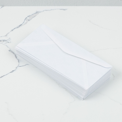 White with FDIC Security Tint 24lb #10 Regular Envelopes (4 1/8 x 9 1/2)