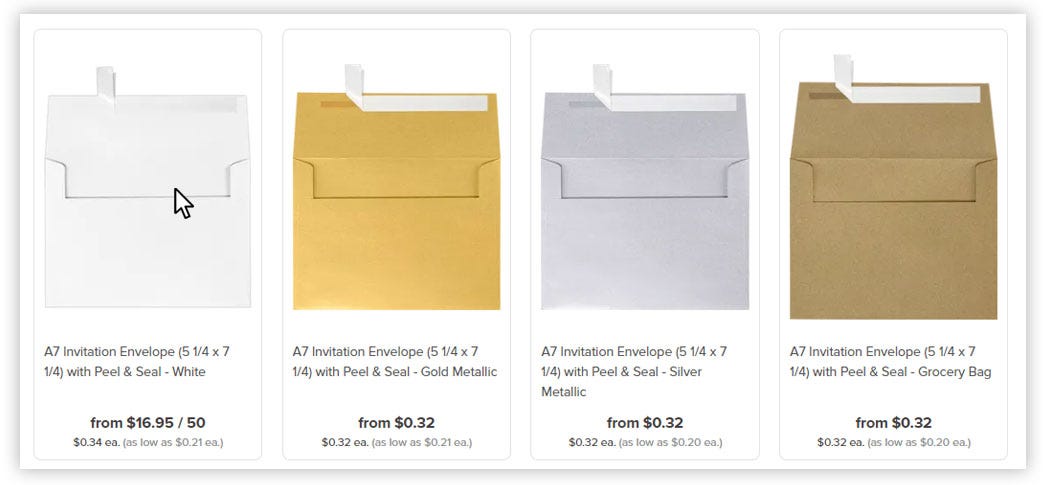 Envelope Printing - 5x7, 4x6, #10, #9, A2, A6 Envelopes